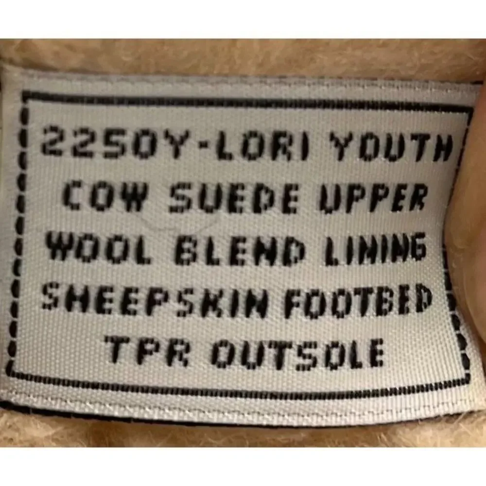BEARPAW Boots Lori Girl Youth Size 4 Chocolate Brown Cow Suede Wool Blend lining